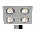 Foco basculante cuadrado empotrar Aluminio 4L, para Lámpara GU10/MR16, Wengué ó Texturizado
